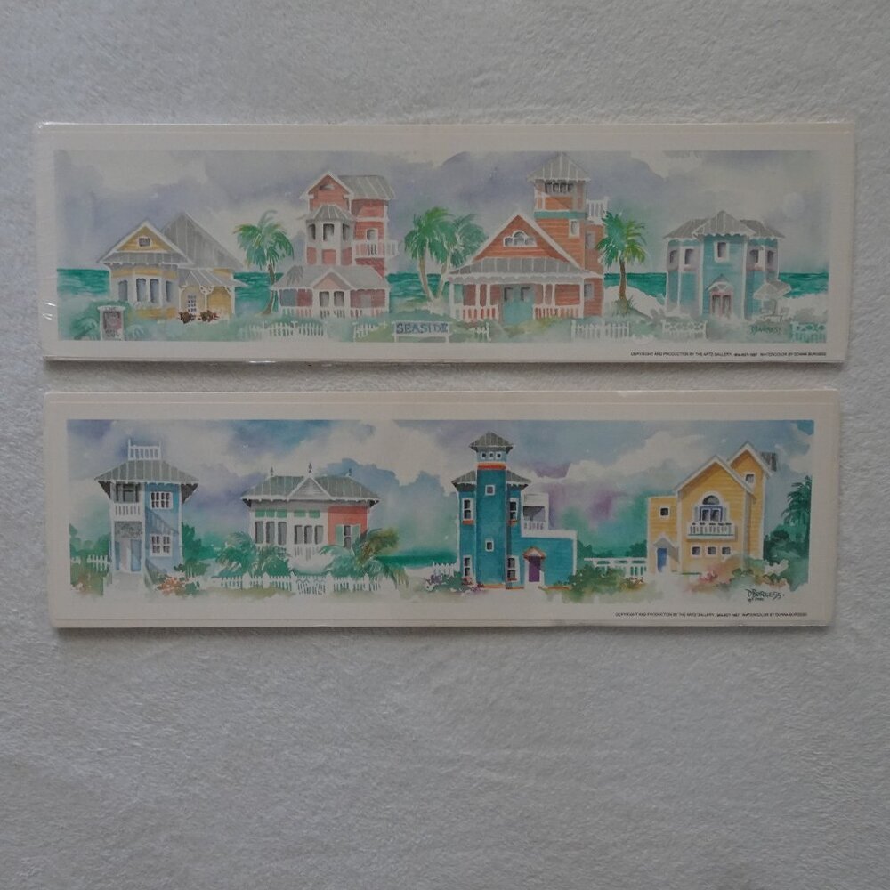 Donna Burgess Florida Seaside Watercolor Painting Prints Art Architecture SET 2